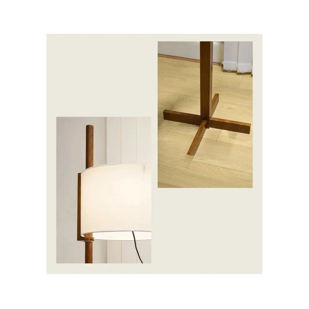 Nordic wooden standing lamp