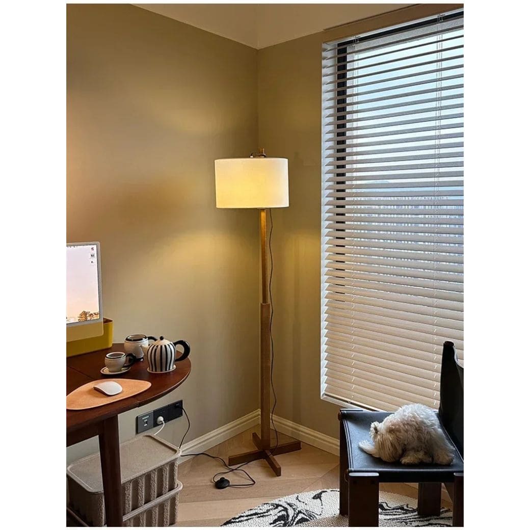 Nordic wooden standing lamp