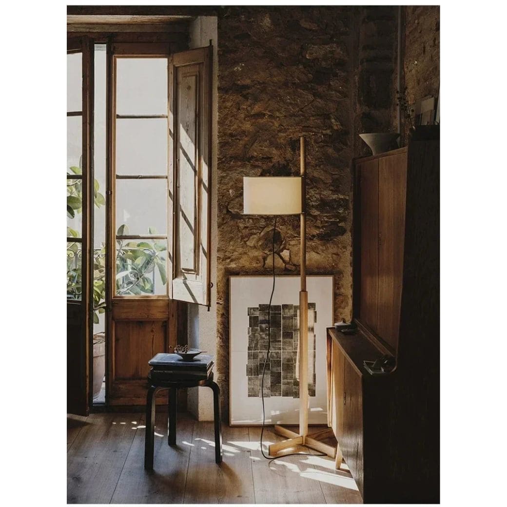 Nordic wooden standing lamp