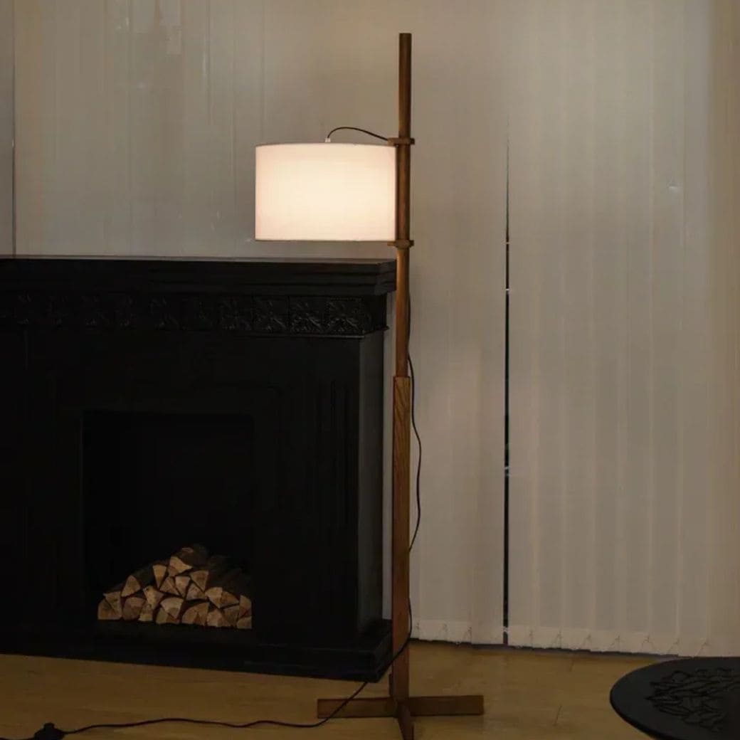 Nordic wooden standing lamp
