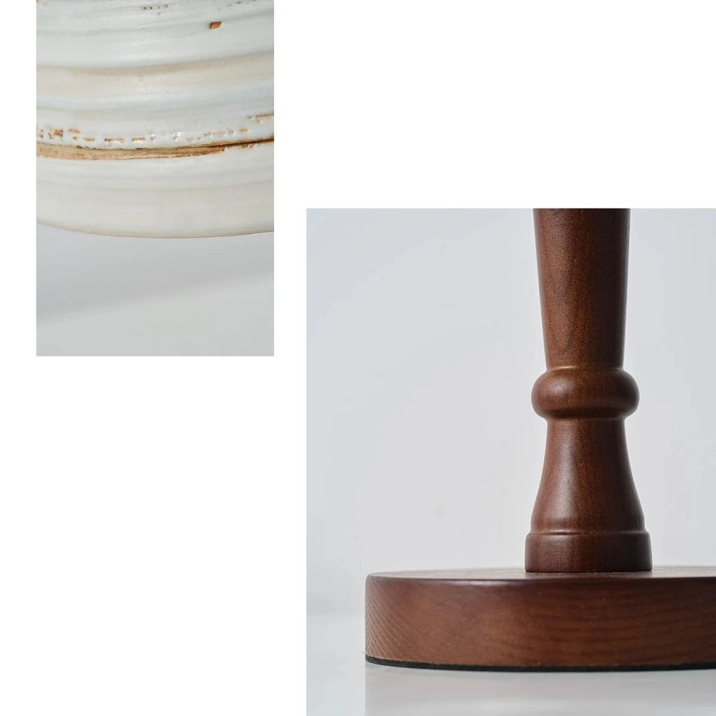 Japanese solid wood and ceramic lamp