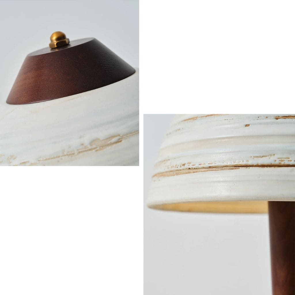 Japanese solid wood and ceramic lamp