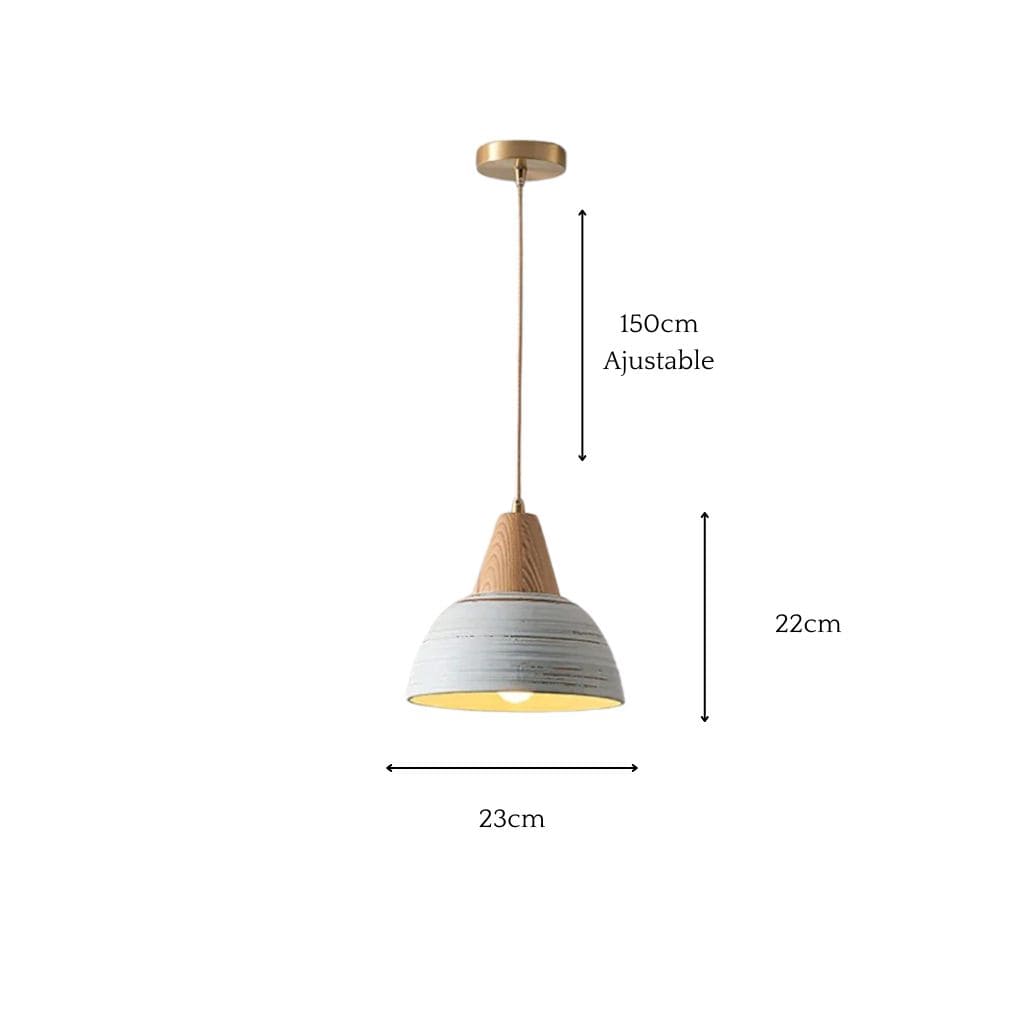 Japanese solid wood and ceramic lamp