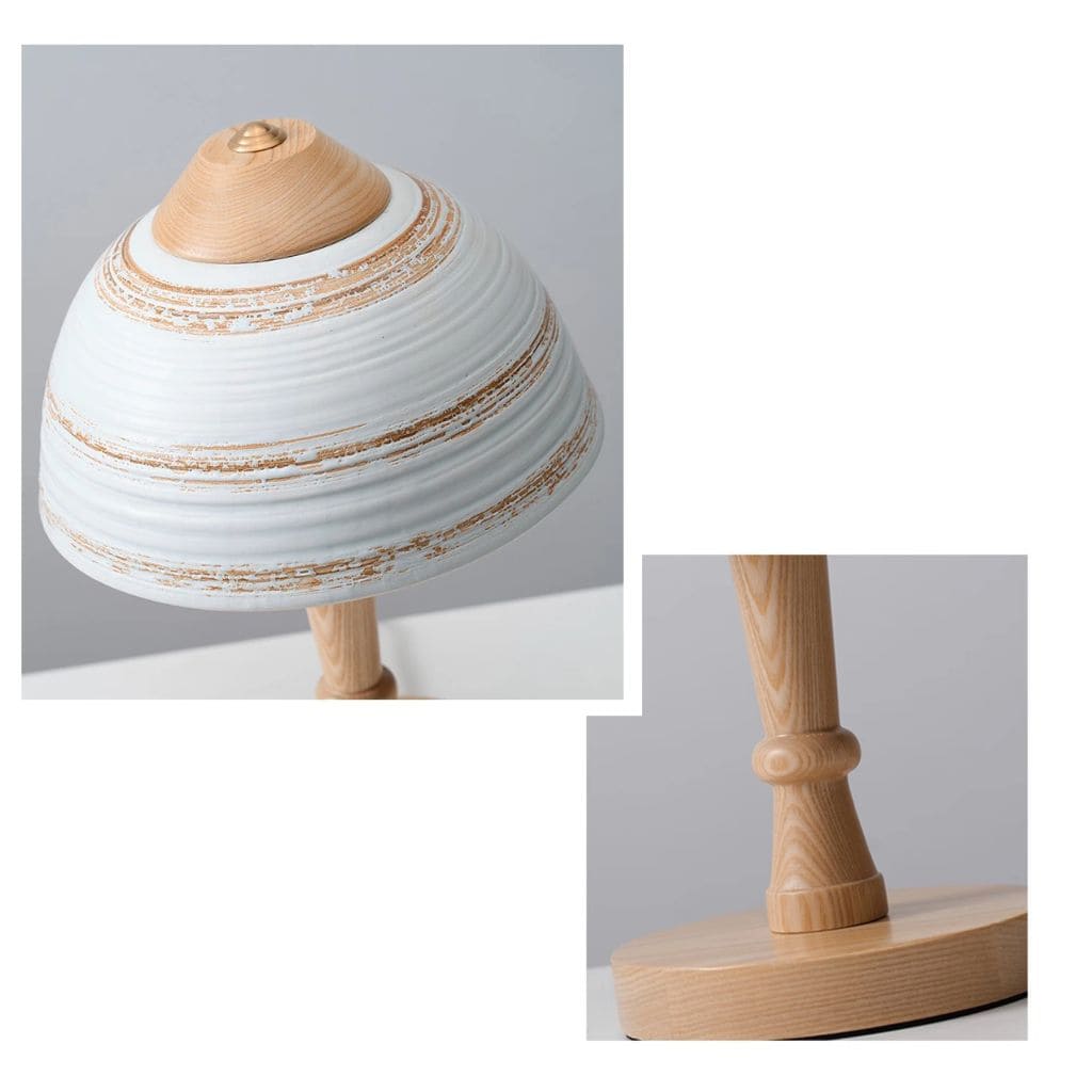 Japanese solid wood and ceramic lamp