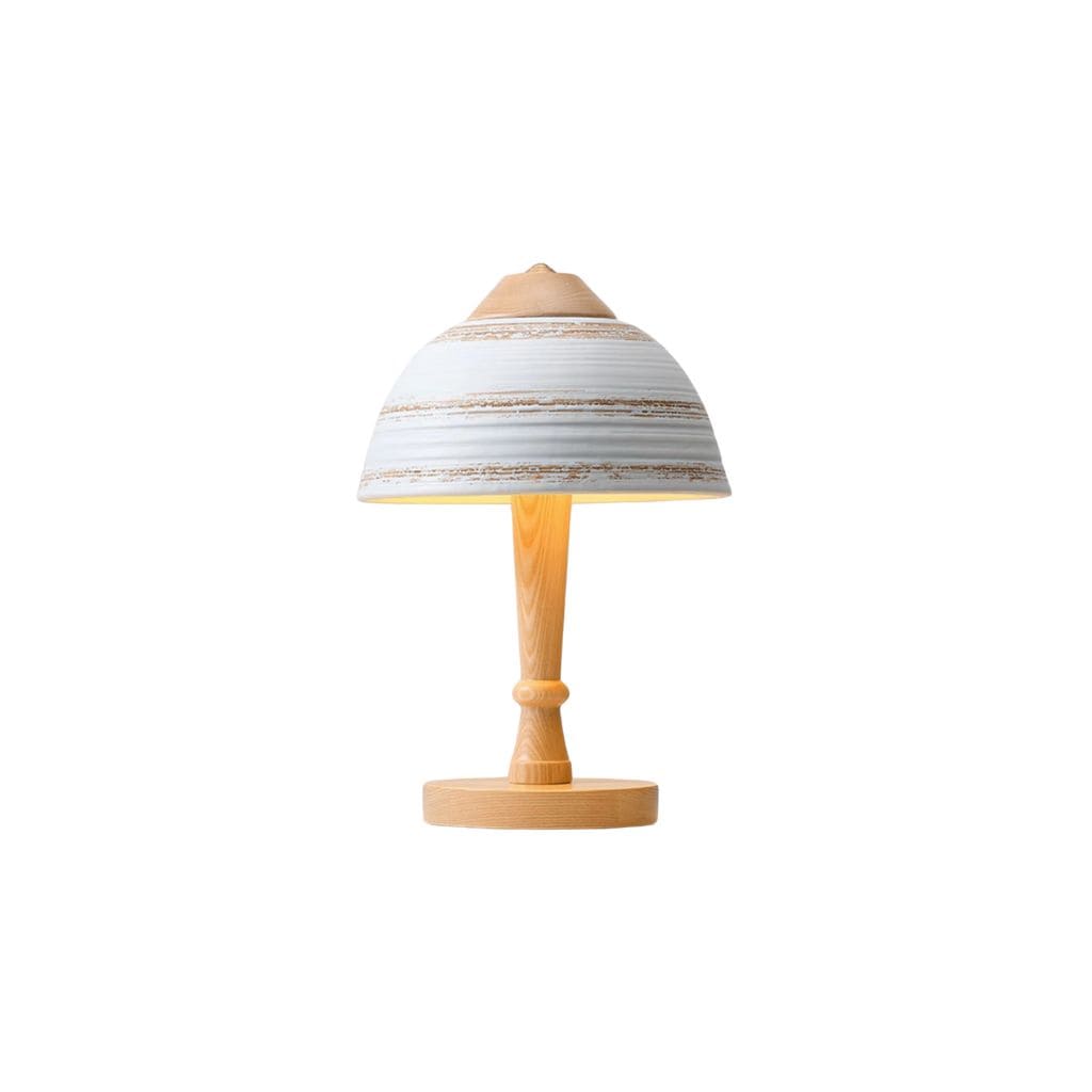 Japanese solid wood and ceramic lamp