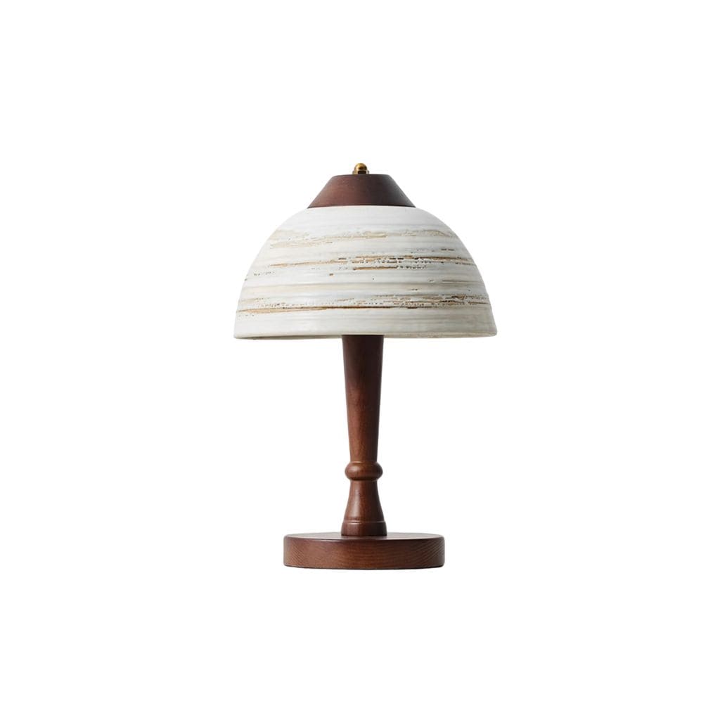 Japanese solid wood and ceramic lamp