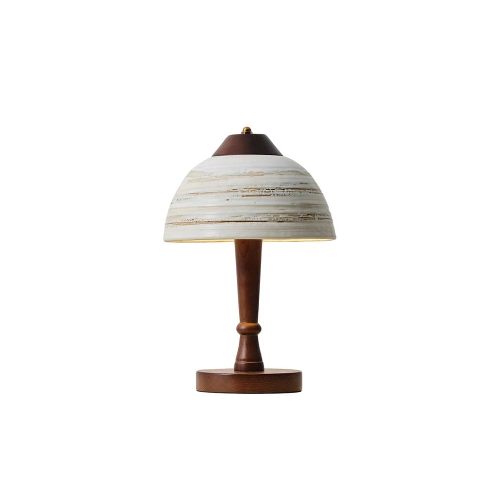 Japanese solid wood and ceramic lamp