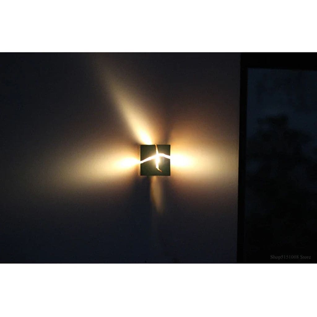 Resin and Wood Cube Wall Lamp