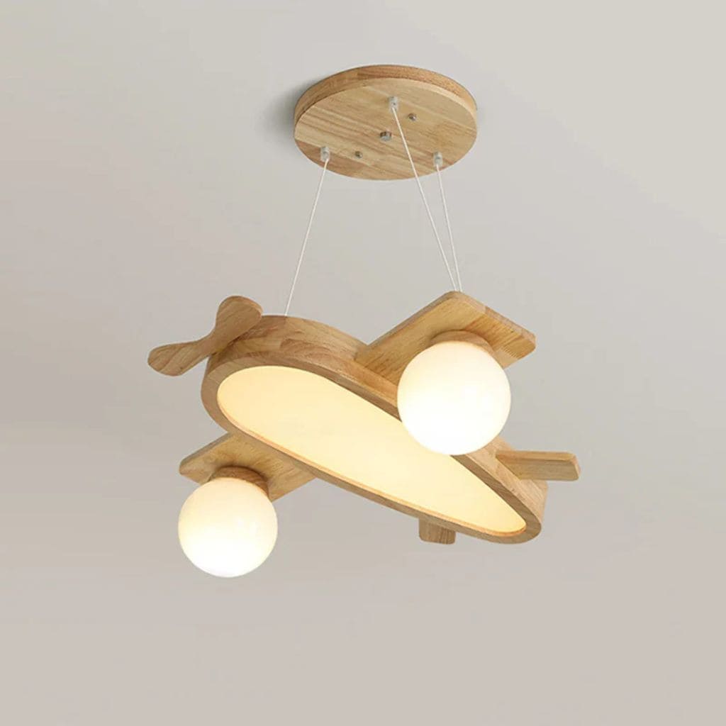 Wooden plane hanging lamp