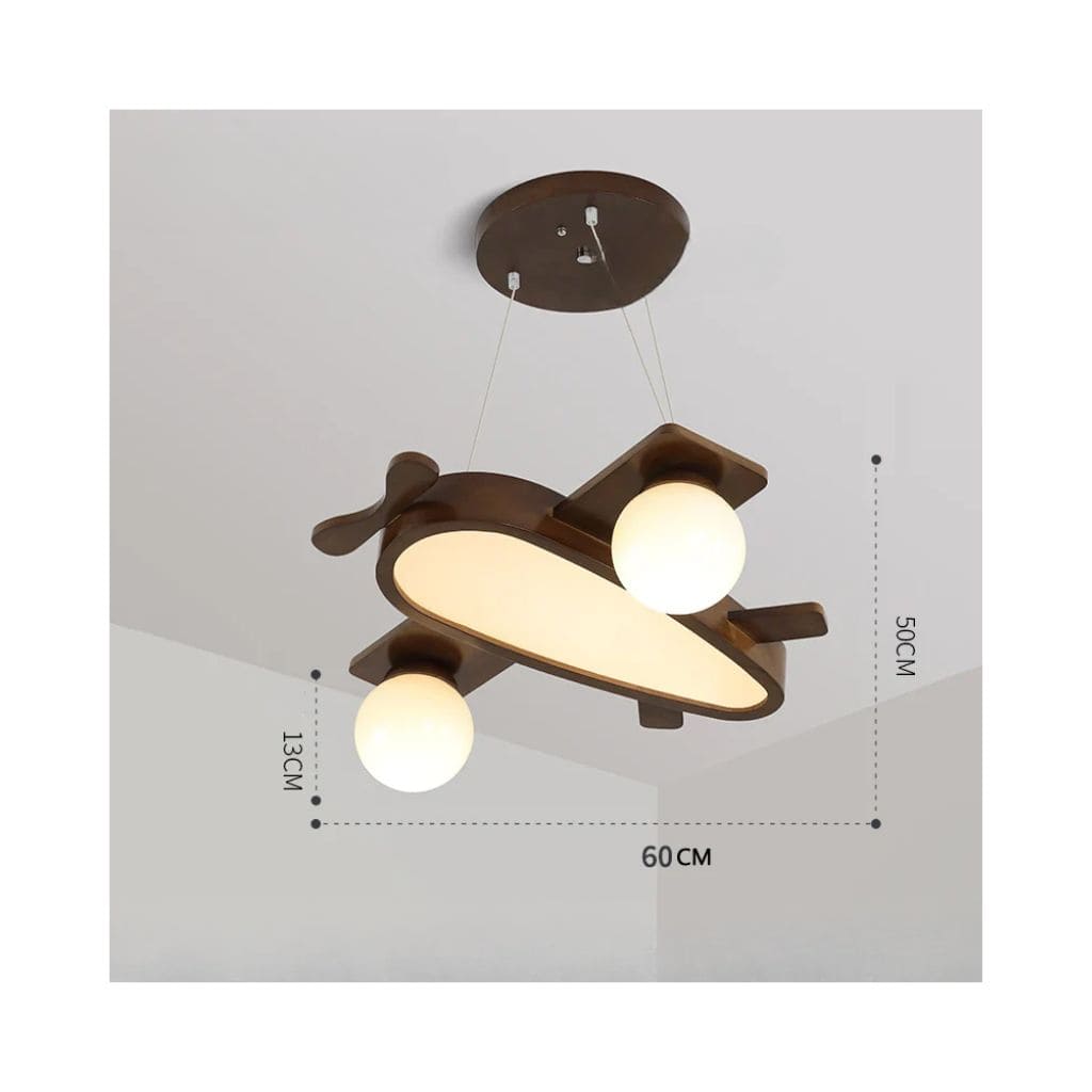 Wooden plane hanging lamp
