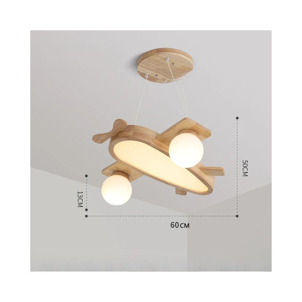 Wooden plane hanging lamp
