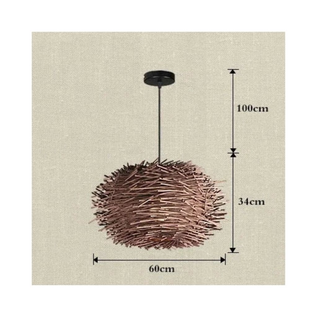 Japanese rattan suspended lamp