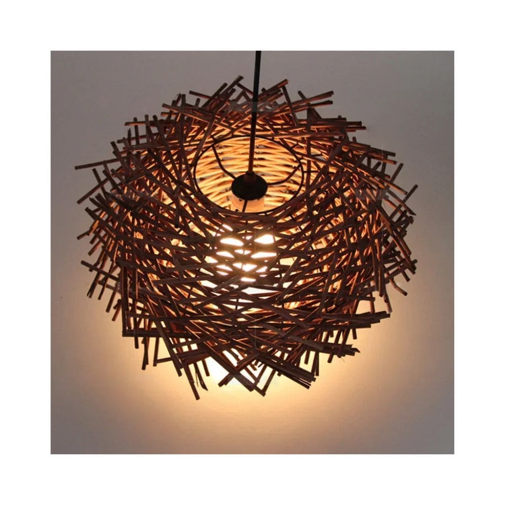 Japanese rattan suspended lamp