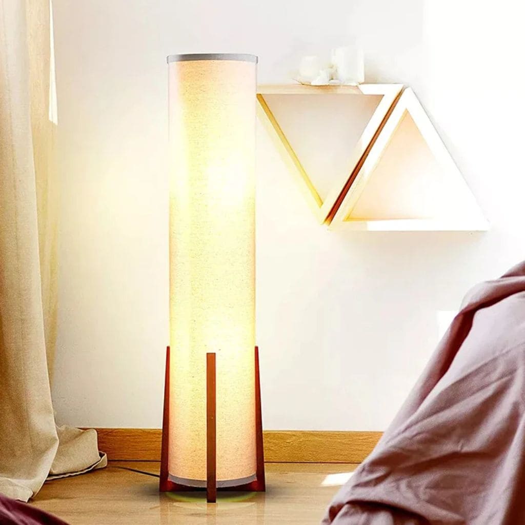 Japanese fabric floor lamp