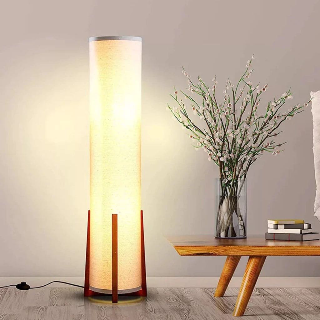 Japanese fabric floor lamp