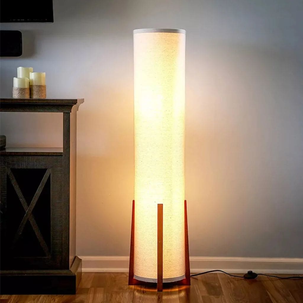 Japanese fabric floor lamp