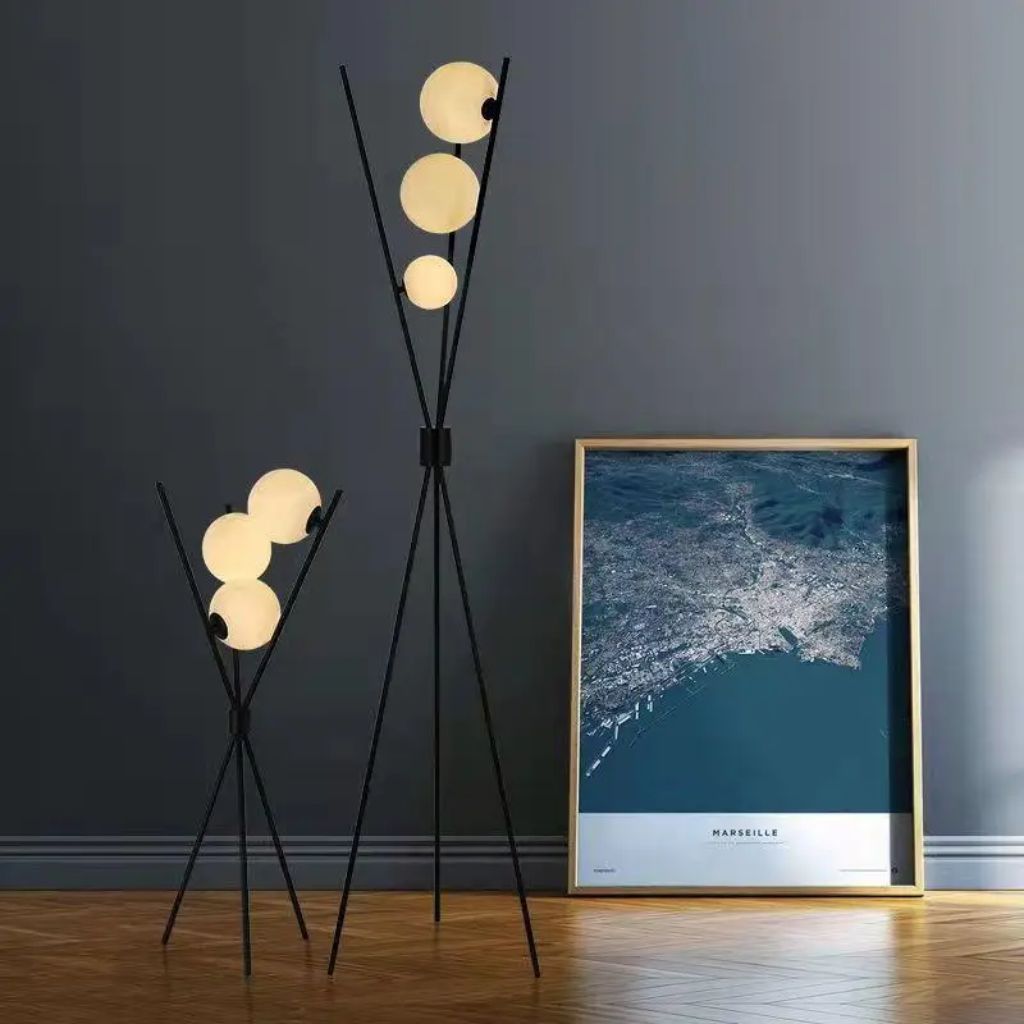 Modern lunar floor lamp