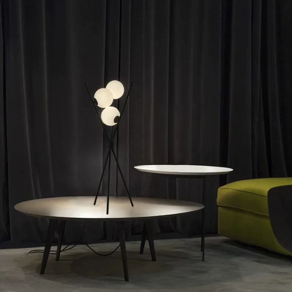 Modern lunar floor lamp