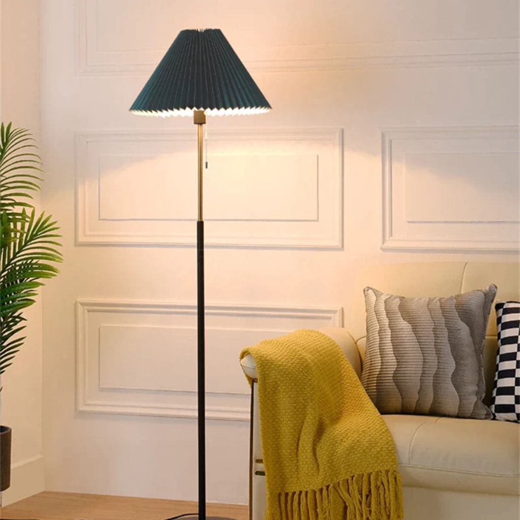 Nordic floor lamp with foldable lampshade