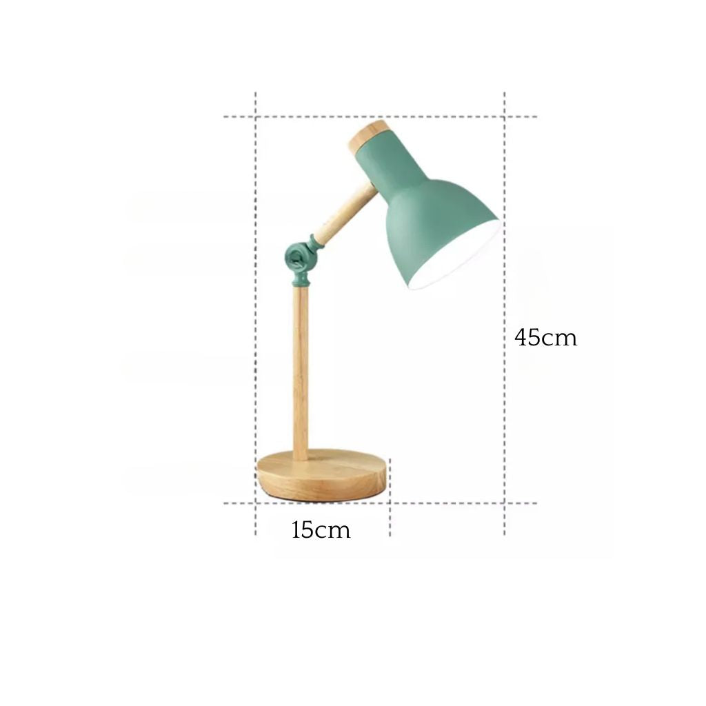 Nordic wooden creative table lamp with swivel head