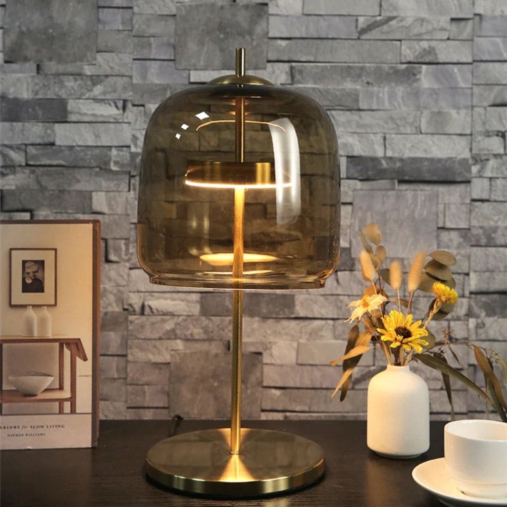 LED table lamp in modern glass