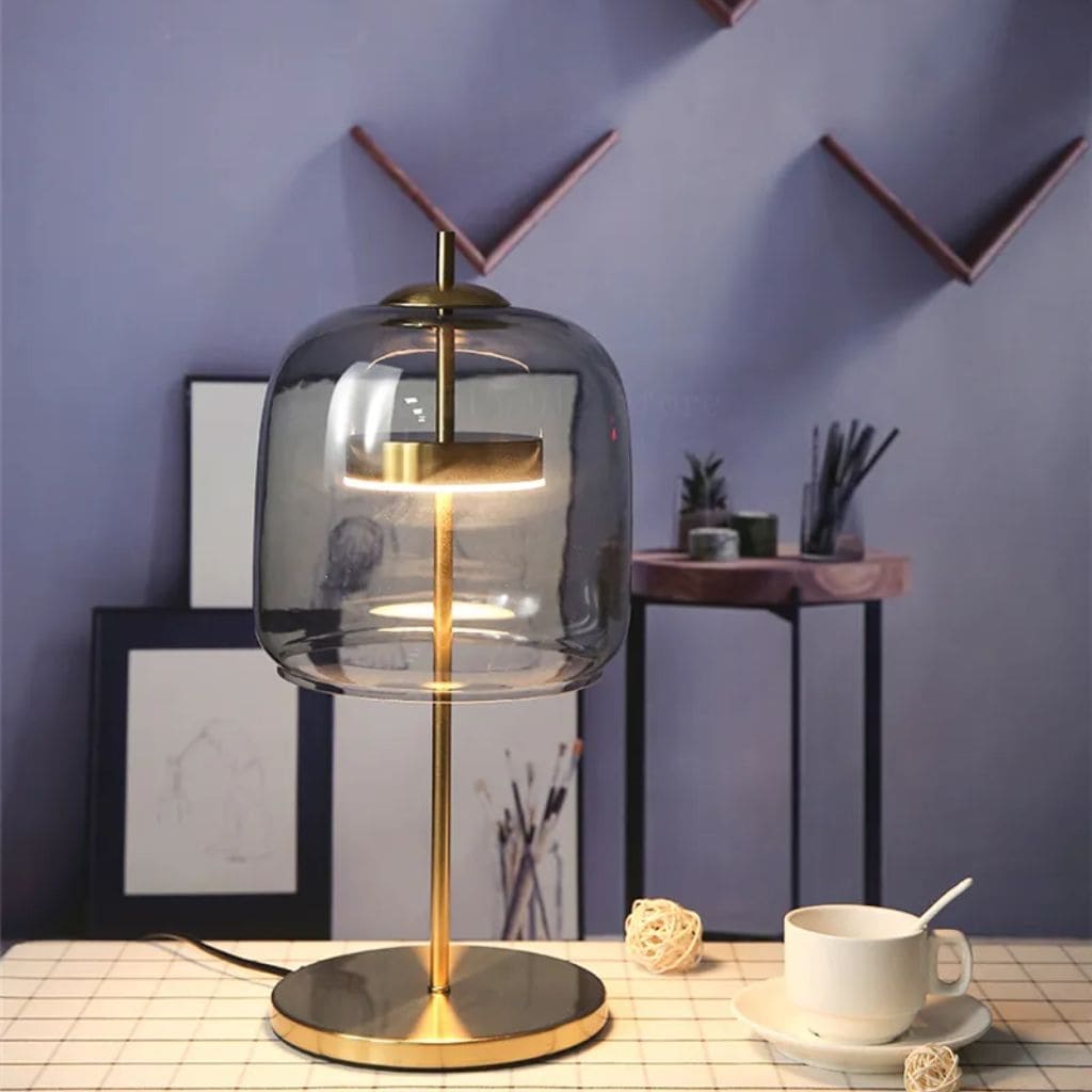 LED table lamp in modern glass