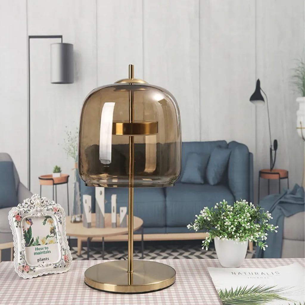 LED table lamp in modern glass