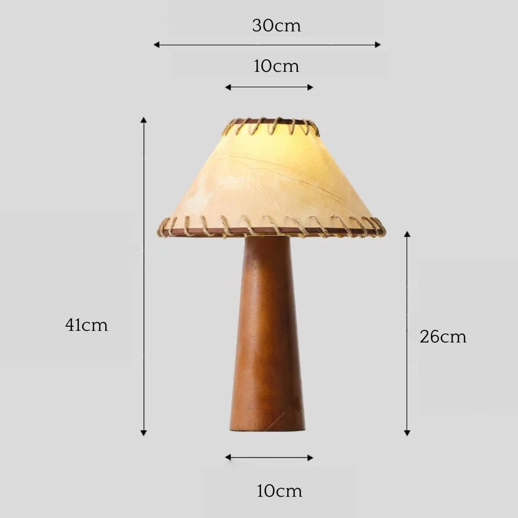 Retro table lamp in solid wood