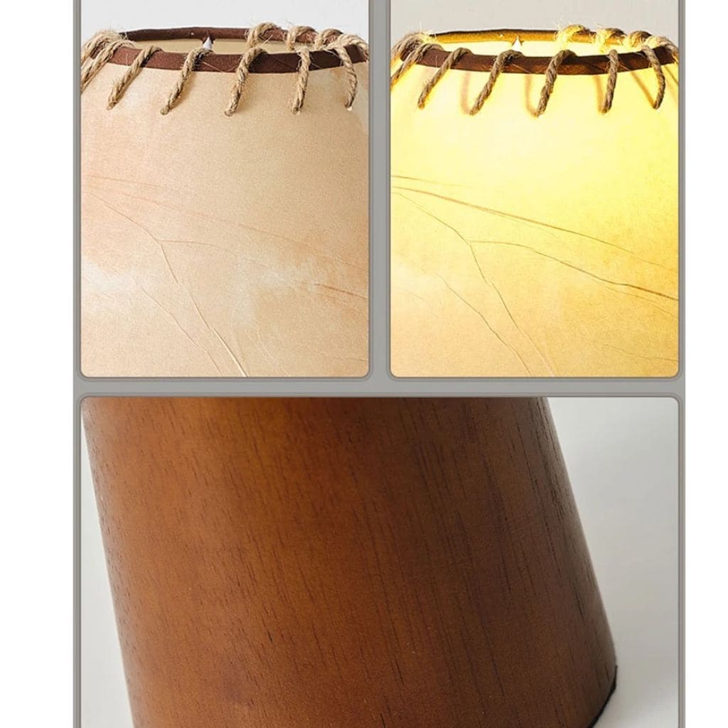 Retro table lamp in solid wood
