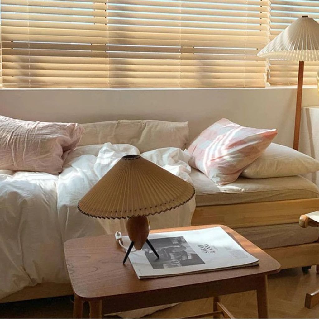 Retro wooden table lamp