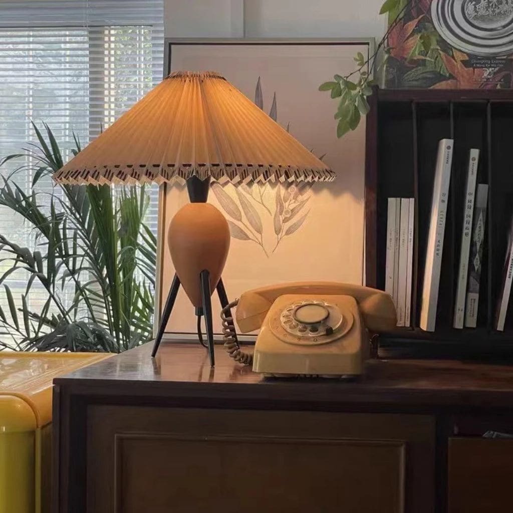 Retro wooden table lamp