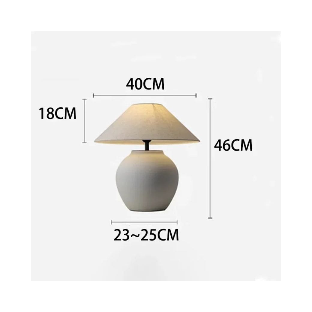 Nordic ceramic table lamp with fabric lampshade