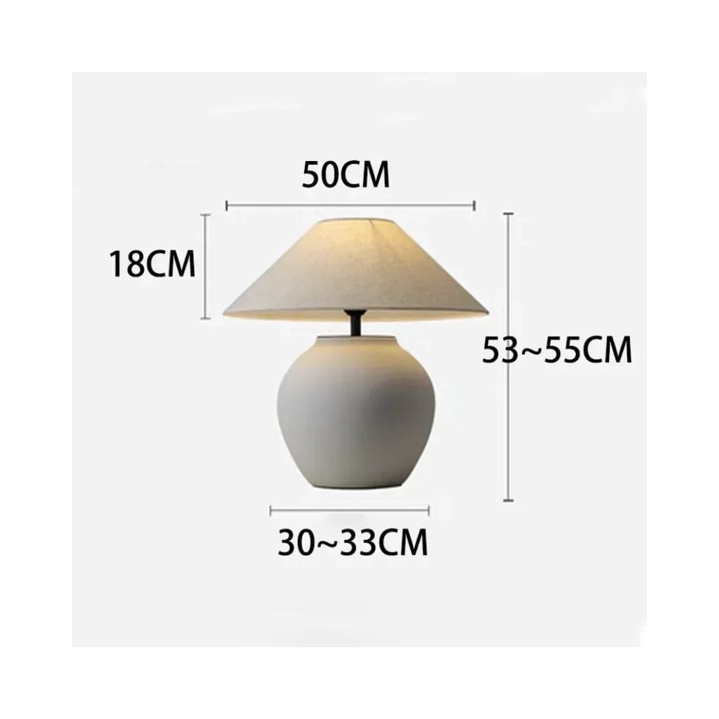 Nordic ceramic table lamp with fabric lampshade