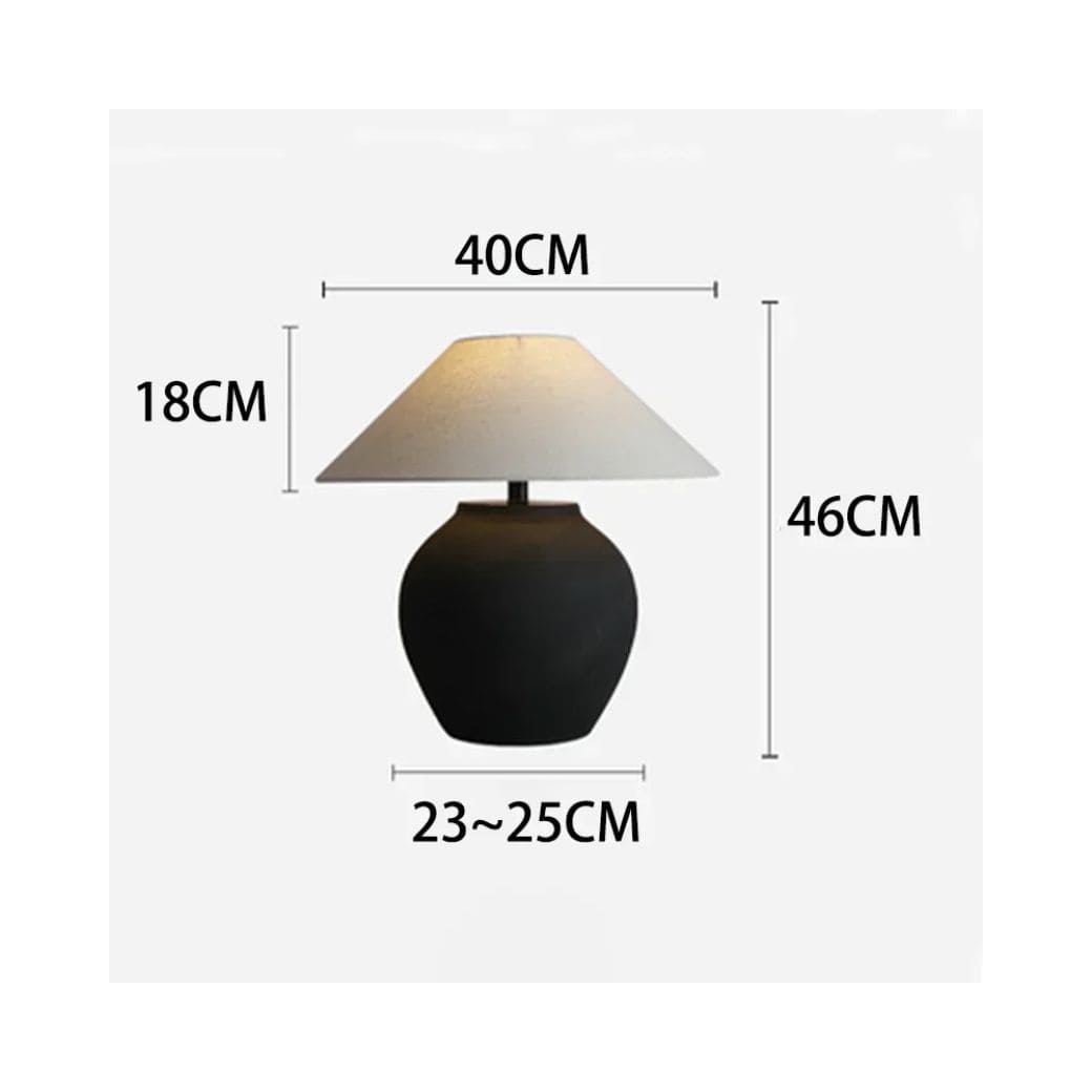 Nordic ceramic table lamp with fabric lampshade