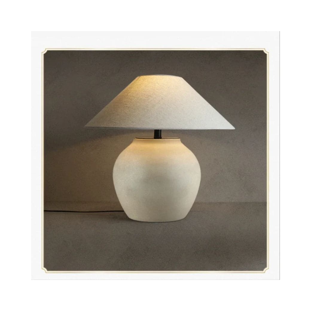 Nordic ceramic table lamp with fabric lampshade