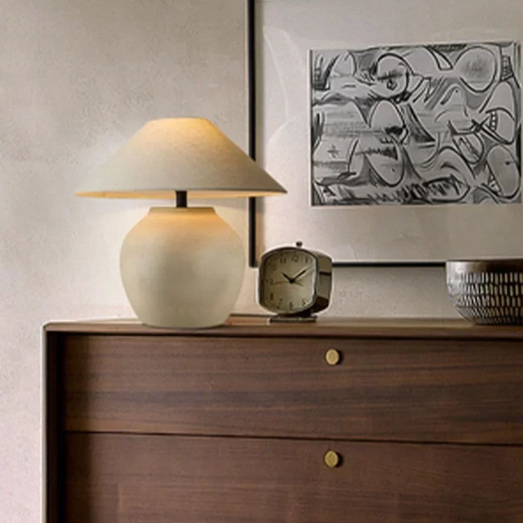 Nordic ceramic table lamp with fabric lampshade