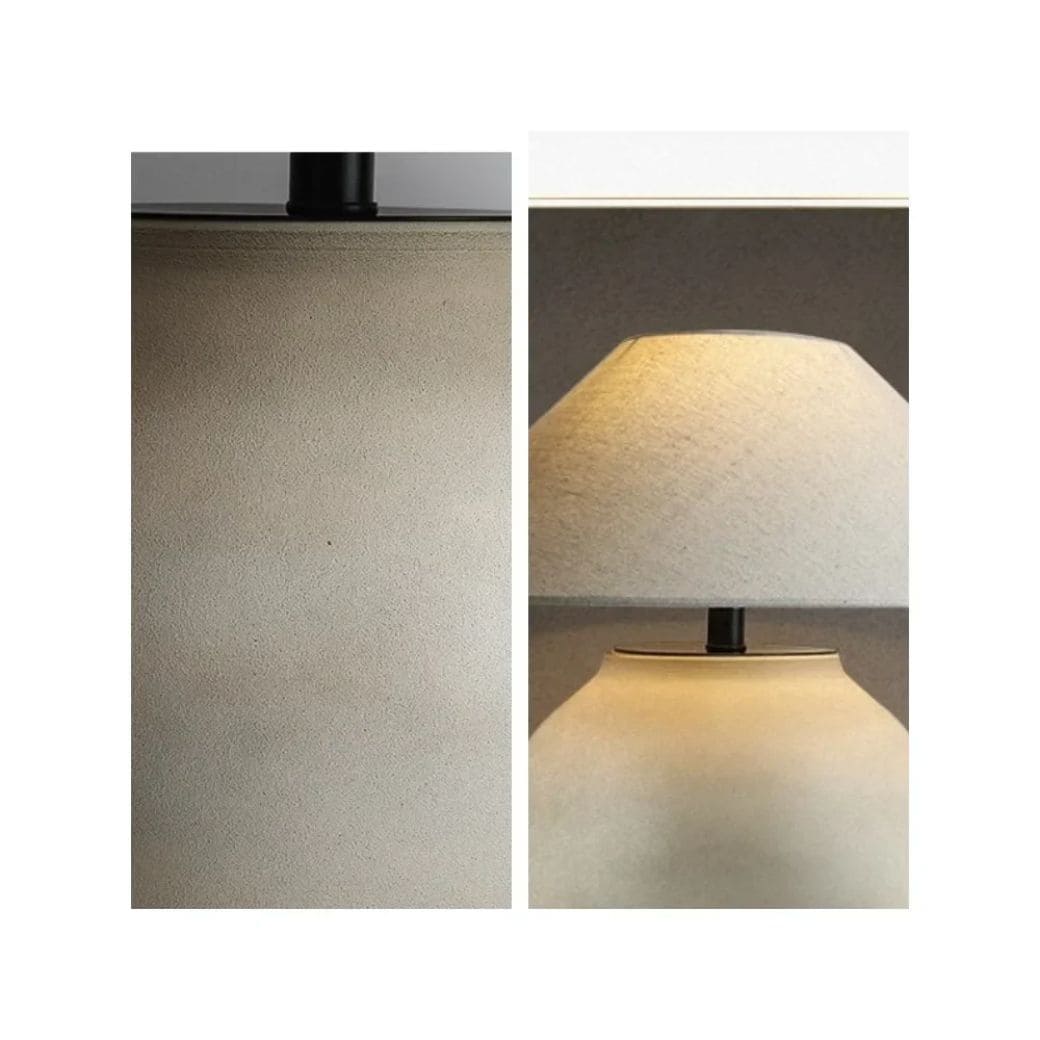 Nordic ceramic table lamp with fabric lampshade
