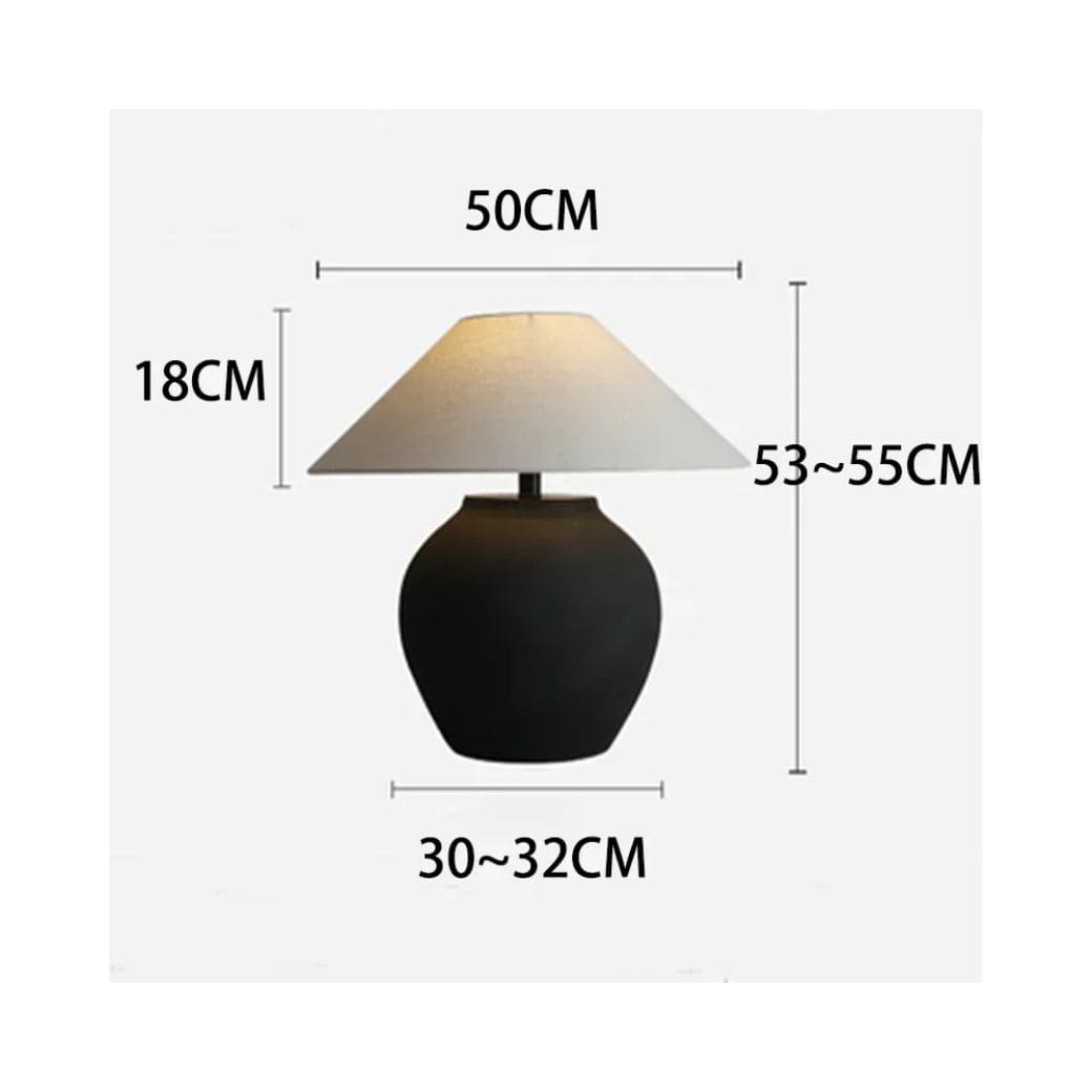 Nordic ceramic table lamp with fabric lampshade