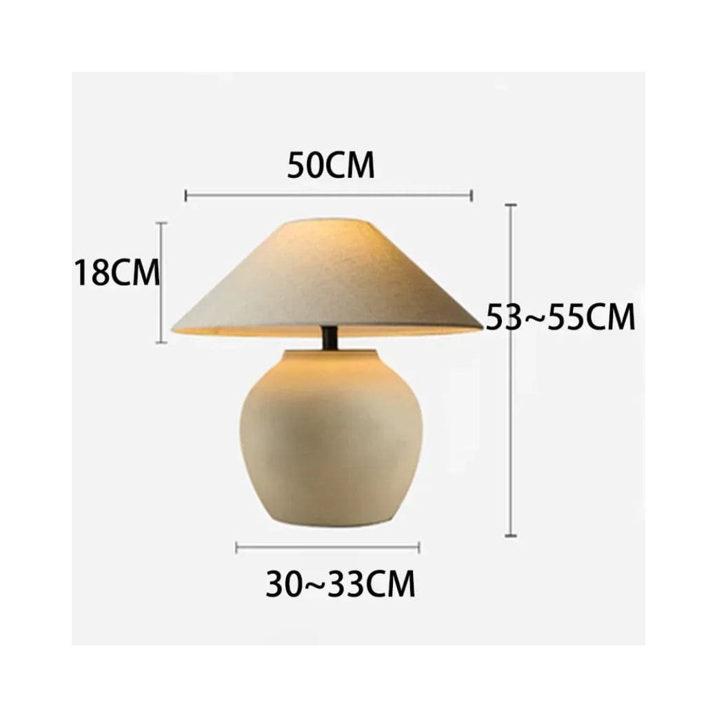 Nordic ceramic table lamp with fabric lampshade