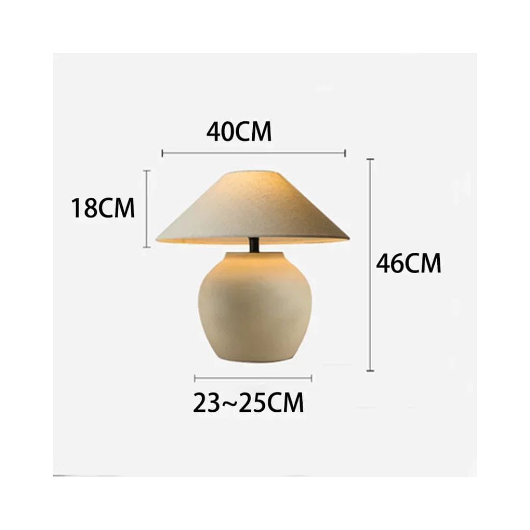 Nordic ceramic table lamp with fabric lampshade