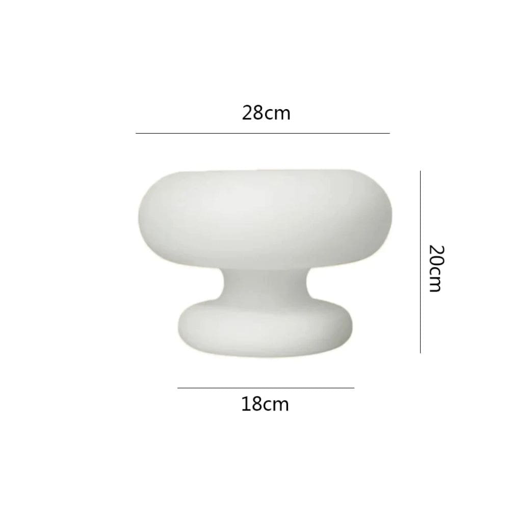 Table lamp in white glass circle