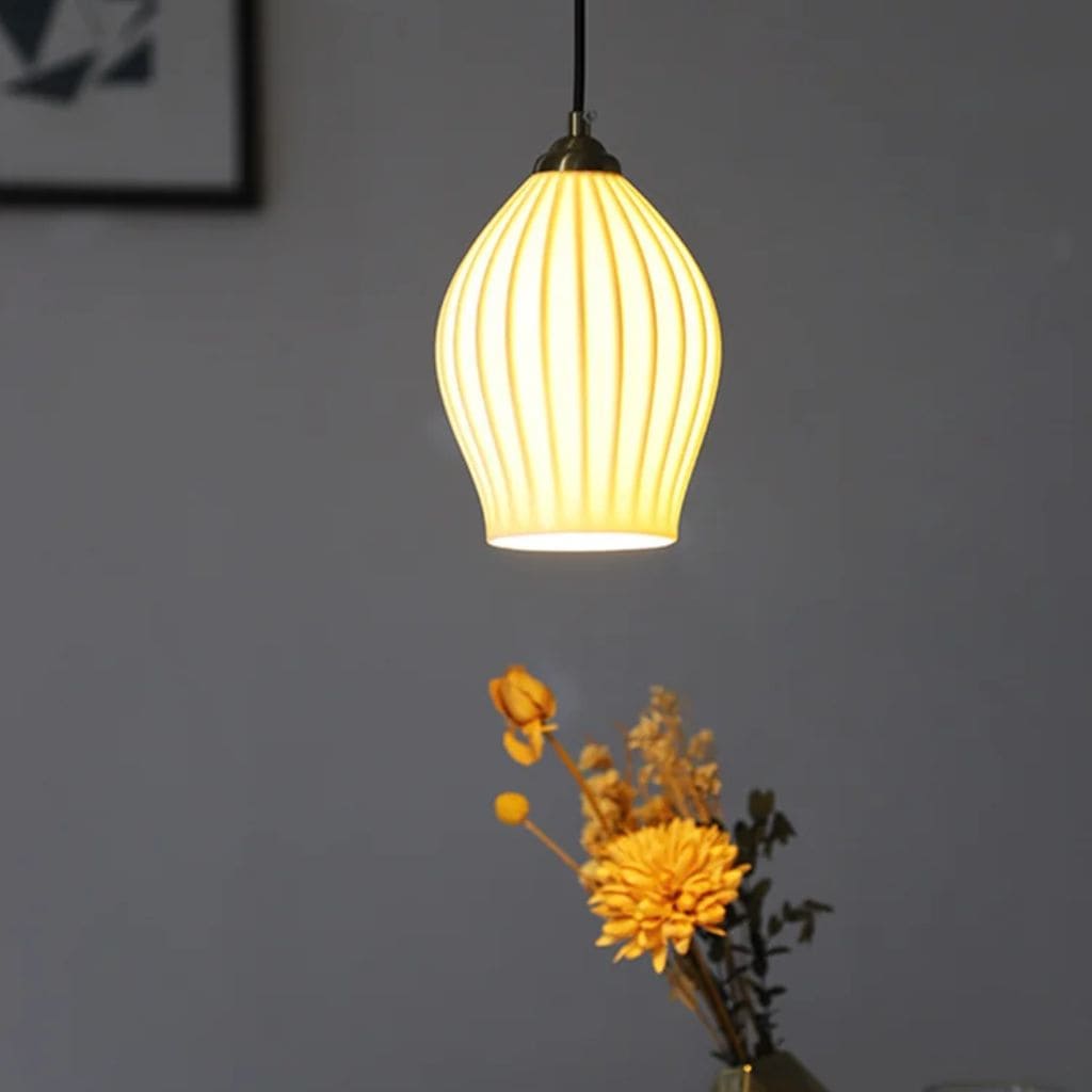 LED ceramic LED luminaire suspension with a post-modern northern design