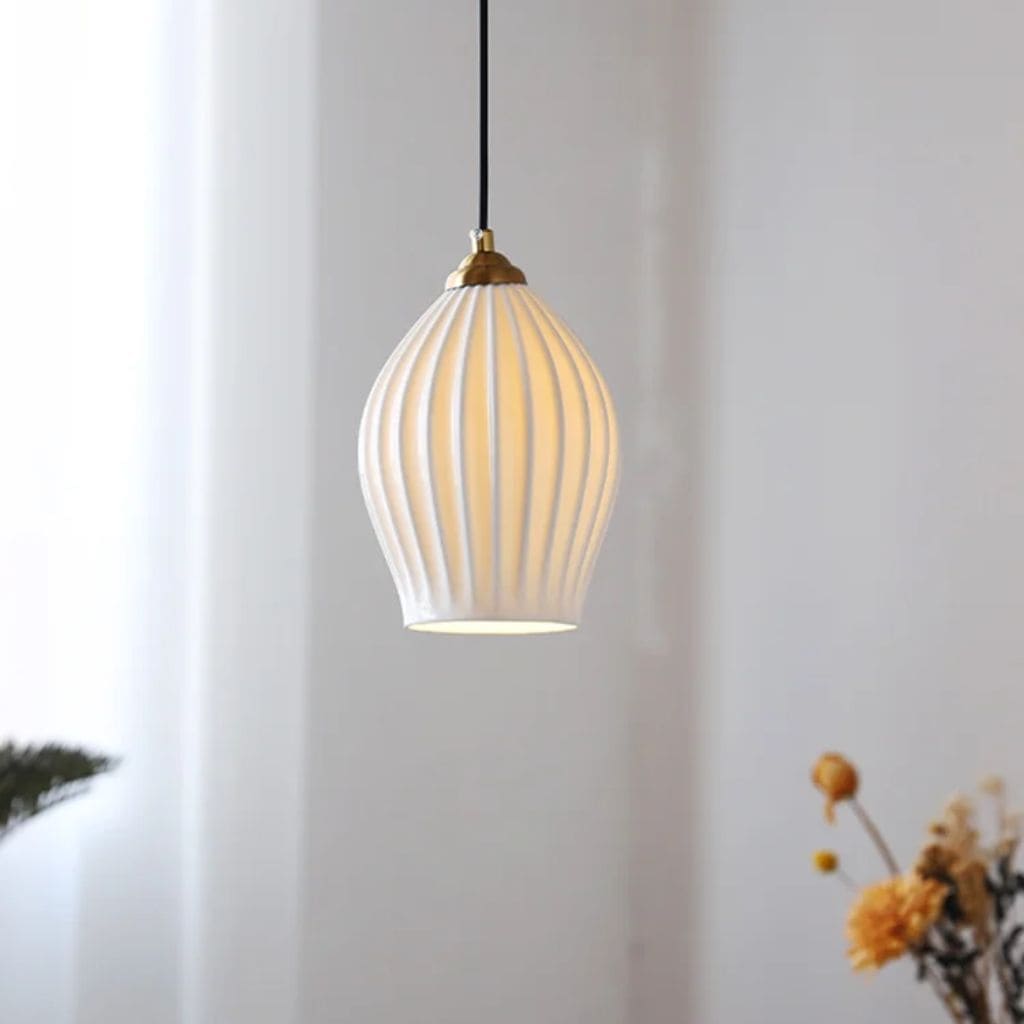 LED ceramic LED luminaire suspension with a post-modern northern design