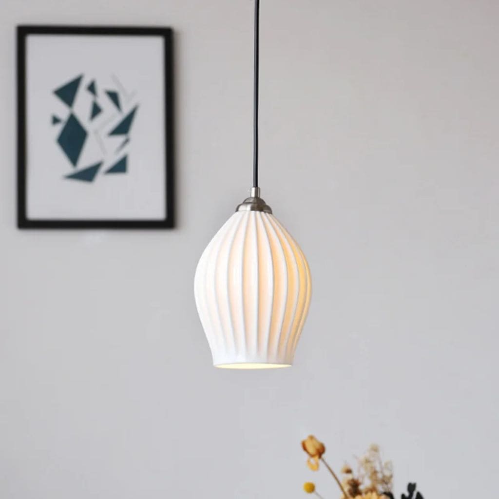 LED ceramic LED luminaire suspension with a post-modern northern design