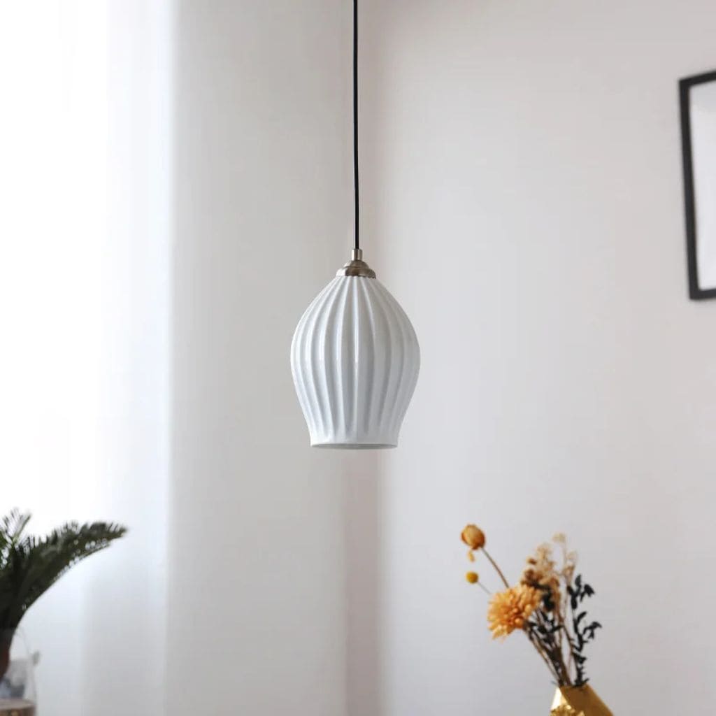 LED ceramic LED luminaire suspension with a post-modern northern design