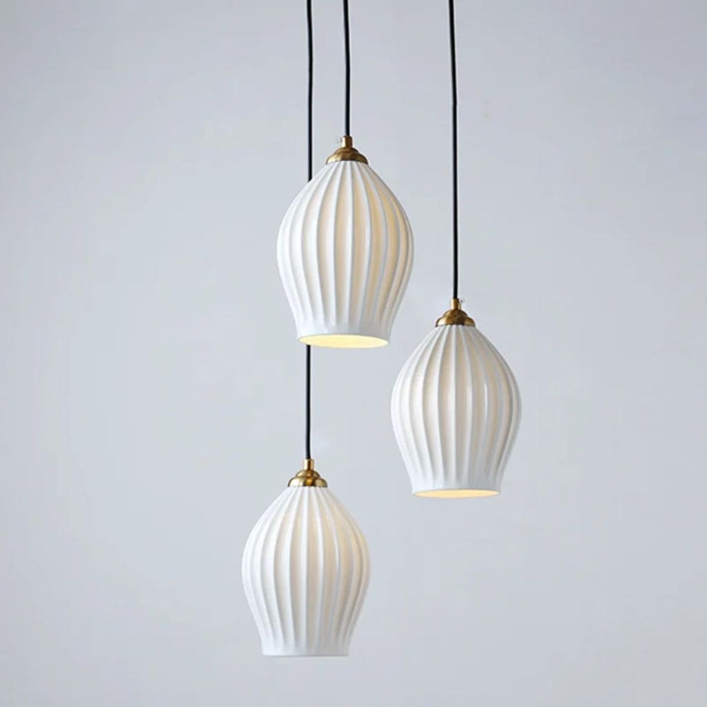 LED ceramic LED luminaire suspension with a post-modern northern design