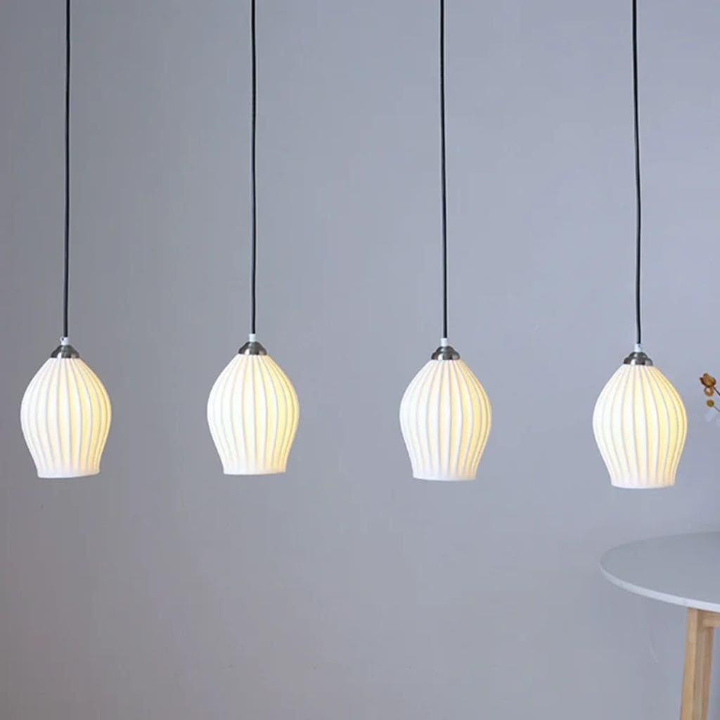 LED ceramic LED luminaire suspension with a post-modern northern design