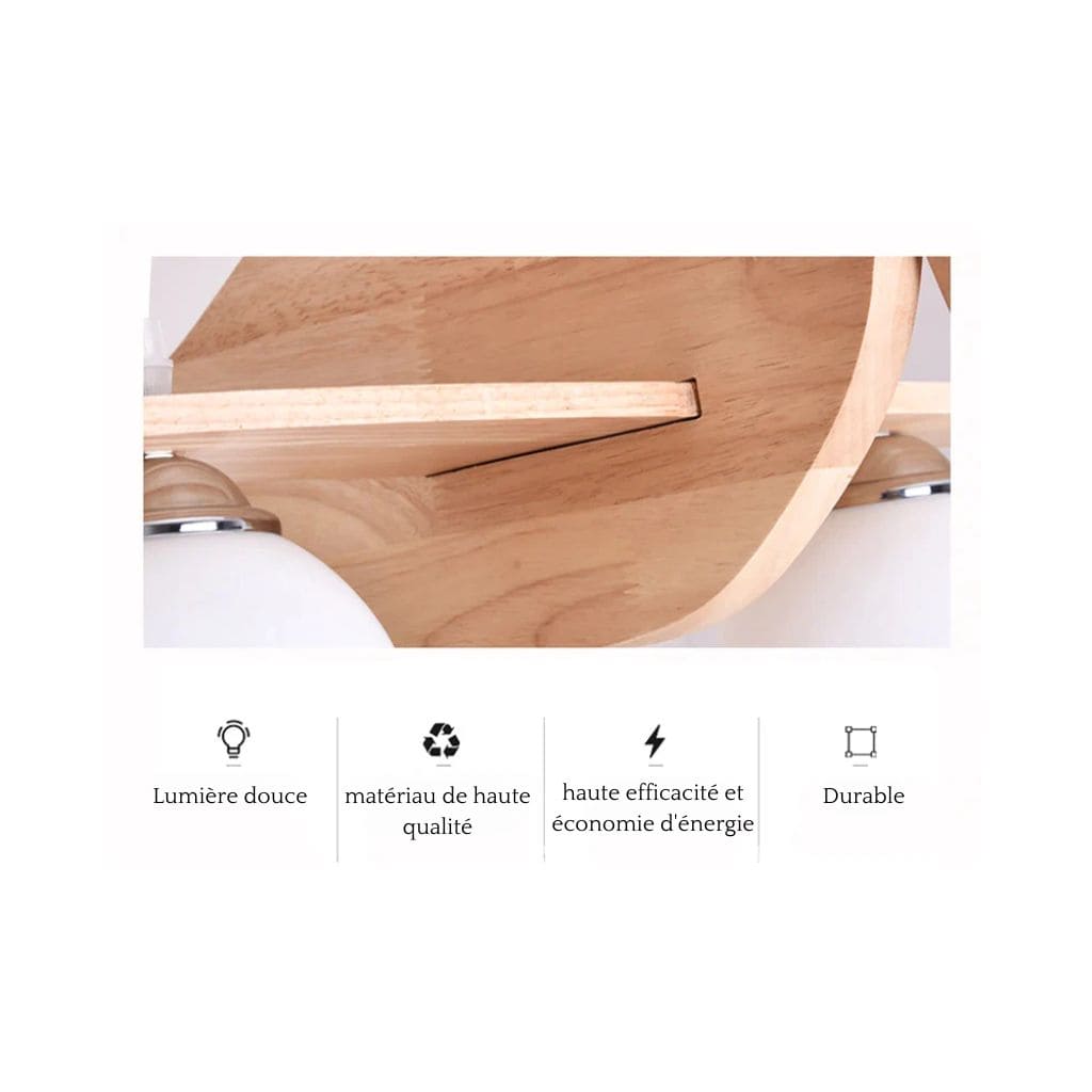 Wooden aircraft chandelier for children