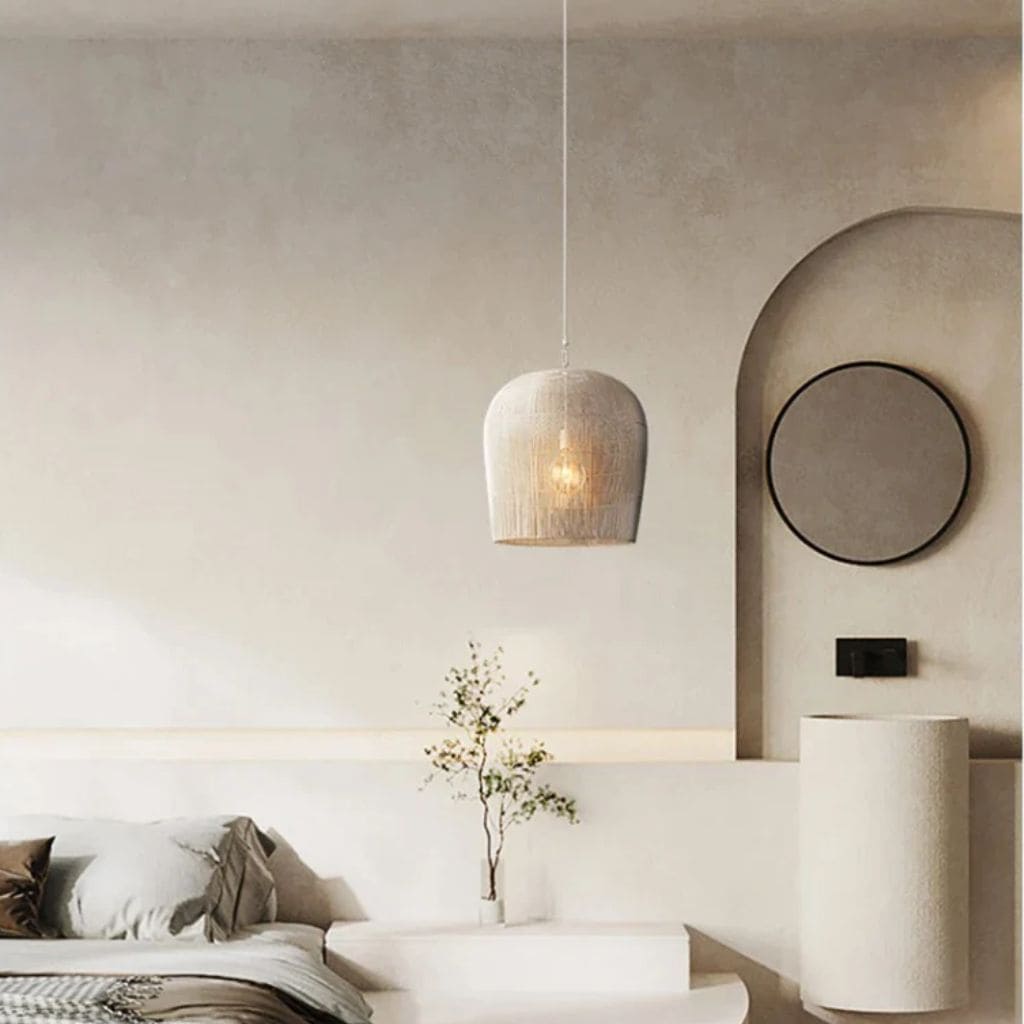 Japanese chandelier Wabi-Sabi in handmade rattan