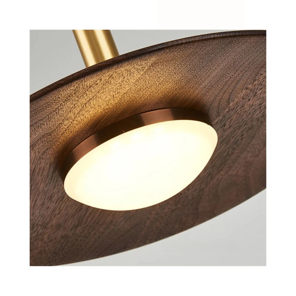 LED luster in Solid Wood of Noyer